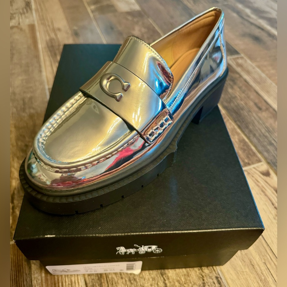 Coach Silver Loafers